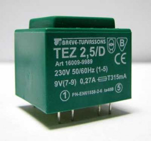 Transformator TEZ 2.5/D 230/9V
