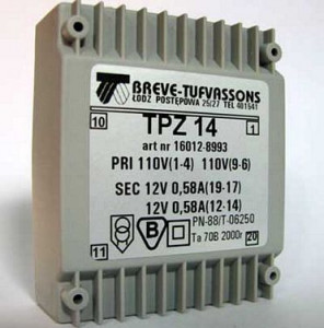 Transformator TPZ 14/D 110/12-12V
