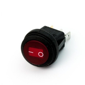Wyłącznik hermetyczny  okrągły 12/24V LED - czerwony
